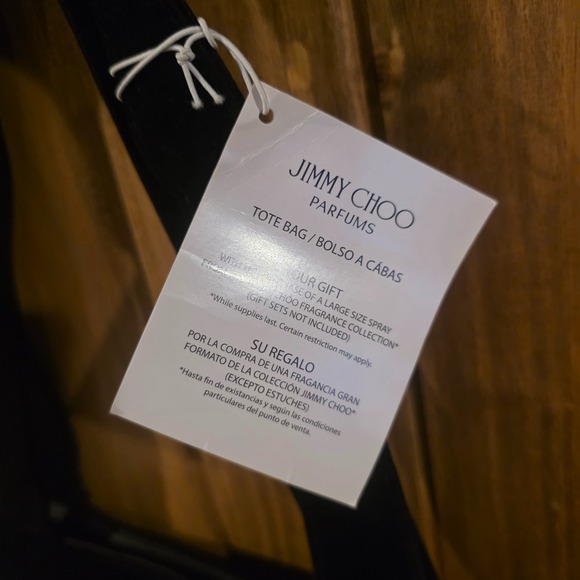 Jimmy Choo Parfums Tote Bag Womens L Black Silver Glitter Gift Promo Shopper NWT - Picture 6 of 8